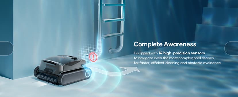 (Upgrade) AIPER Scuba X1 Cordless Robotic Pool Cleaner, 6600 GPH High-Power Suction with Dual-Jet, Multi-Layer Filtration System, Horizontal Waterline Scrubbing, Ideal for Inground Pools
