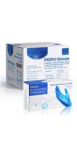PEIPU Nitrile Gloves,Medical Exam Gloves,Disposable Cleaning Gloves,Powder Free, Latex Free,Non-Sterile Protective Gloves