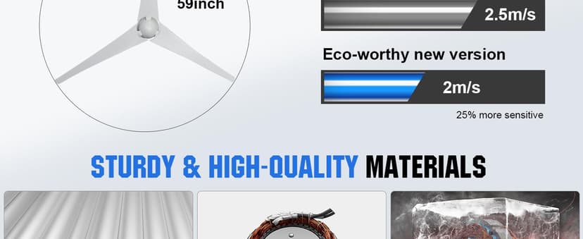 ECO-WORTHY 1000W 4KWH Solar Wind Power Kit: 400W Wind Turbine + 6pcs 100W Solar Panel + 2pcs 12V 100Ah Lithium Battery + 24V 3000W Inverter for Home/RV/Boat/Farm/Street Light and Off-Grid Appliances