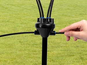 Standing Misters for Outside Patio - Adjustable 5.3FT Portable Misting System Cooling Outdoor 32.8Ft Stand Misting Long Water Line for Kids Mist Playing, Patio Cooling, Backyard, Porch, Sprinkler