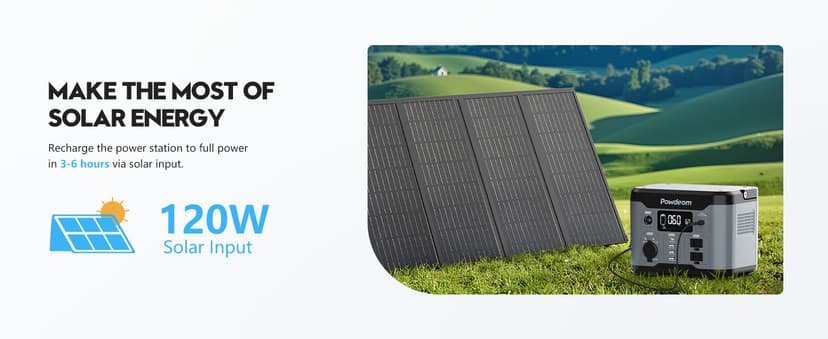 300W Portable Power Station, Powdeom 296Wh Power Bank with AC Outlet, Solar Generator Laptop Charger, Battery Backup Power Supply for Camping, Outdoors, Home Emergency Outage