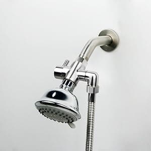 Shower Arm Diverter Valve Brass G1/2 3 Way Universal Bathroom Shower System Component Replacement for Handheld Shower Head and Fixed Spray Head, Brushed Nickel