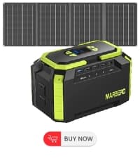 MARBERO 200W Solar Generator 222Wh Portable Power Station with Solar Panel 40W Included 60000mAh Power Supply with AC Outlet 100V 300W Max for Camping Emergency Home Backup
