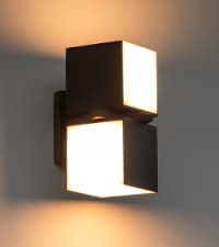 LUTEC Cuba 3000K 1100LM LED Integrated Porch Wall Light Outdoor and Indoor Bedroom LED Wall Lantern Sconce-Black