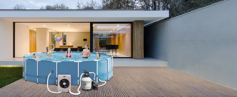 Swimming Pool Heat Pump, Electric Pool Heater for Above Ground Pool up to 5000 Gallons, Max 16184 BTU, 5.62 COP, Titanium Heat Exchanger, 110V-120V, EU50