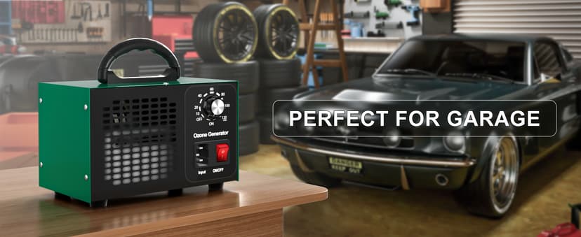 Ozone Generator 45,000mg/h, Industrial/Home O3 Air Purifier Deodorizer for Areas of 2500 Square Feet - High Capacity Ozone Machine Air Ionizer Odor Clean for Rooms, Smoke, Cars, Pets (Green)