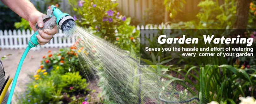 50FT Retractable Garden Hose Reel, Lightweight & Portable Hose Reel with 6 Patterns Spray Nozzle, Suitable for US Standard Hose Connection, Great for Patio Watering