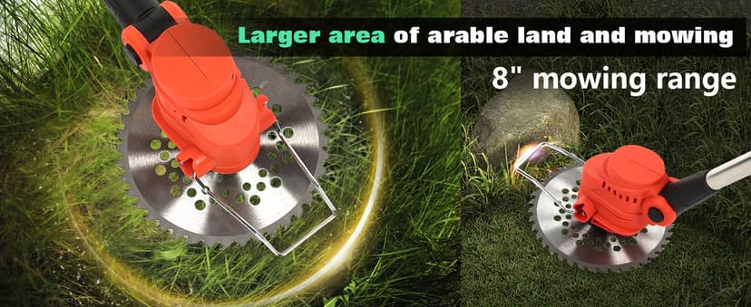 21V Cordless 2-in-1 Tiller & Weed Whacker Combo | 12"x9" Rototiller, 4x4 Blades & 8" Trimmer - 2×21v Battery, 360 RPM for Gardening, Garden Tiller, Electric Tiller, Cultivators for Gardening