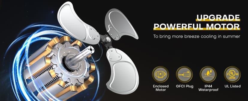 5300 CFM 20" Outdoor Pedestal Fan with Misting, Industrial Pedestal Fan with 3 Speeds, Stand up Fans Heavy Duty with IP44 Enclosed Motor, Adjustable Tilt, UL Listed for Garden Barn