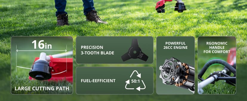 AM4532 Gas Brush Cutter & Trimmer – High-Powered 2-Stroke Engine, Dual Cutting Heads, Lightweight & Easy to Use