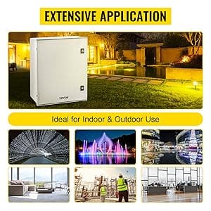 VEVOR Fiberglass Enclosure 19.7 x 15.7 x7.9 Electrical Enclosure Box NEMA 3X Electronic Equipment Enclosure Box IP65 Weatherproof Wall-Mounted Electrical Enclosure with Hinges & Quarter-Turn Latches