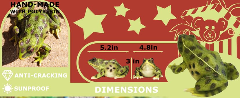 Sunthus Frog Garden Statues Toad Outdoor Decor Sculptures Yard Resin Decorations