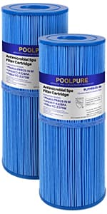 POOLPURE PLFPRB25-IN Hot Tub Filter Replace Unicel C-4326, Guardian 413-106, Filbur FC-2375, FC-2370, 3005845, 17-2327, 100586, 33521, 25392, 817-2500, 5X13 Drop in Spa Filter 2 Pack