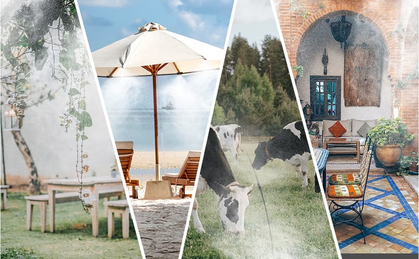 lifeegrn Misting Cooling System, Outdoor Misting System for Patio, 40 FT Misting Line+10 Mist Nozzles+3/4" Brass Adapter,Outdoor Mister System for Patio Garden Trampoline Greenhouse