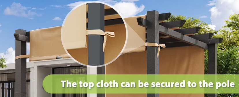 Aoxun 10'x10' Outdoor Pergola, Retractable Adjustable Roof, Aluminum Sun Shade Canopy, Modern Metal Patio Brown Shade Cover for Garden, Backyard and Deck