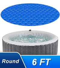Hot Tub Spa Solar Bubble Cover Blanket for Round Inflatable Hot Tub Spa Pool Thermal Insulation Floating Bubble Wrap Covers (6 Ft)