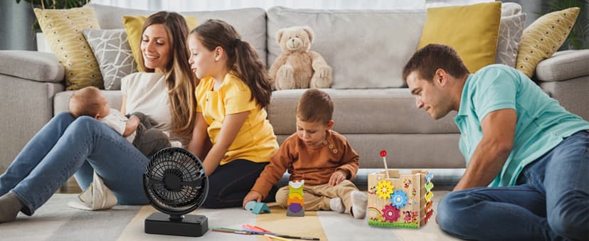 Portable Camping Fan with LED Lantern- 40H Work Time Rechargeable Battery Operated Fan with Hanging Hook for Tent Car RV Hurricane Emergency Outages Survival Kit