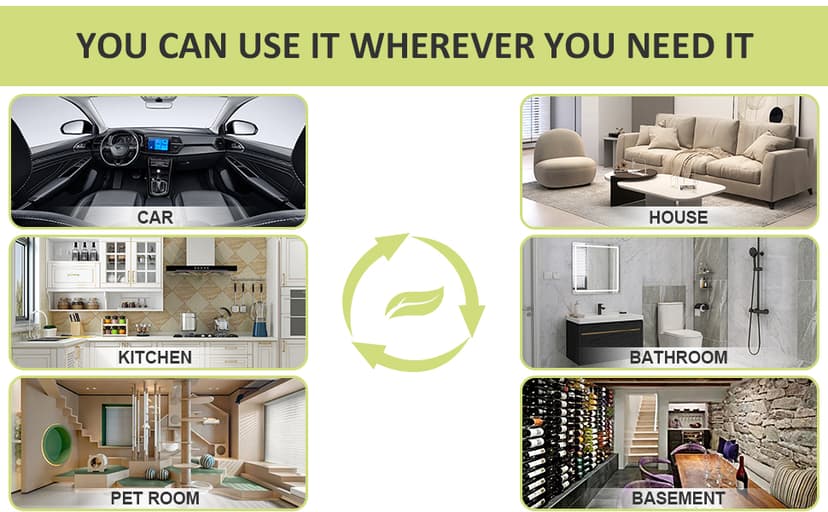 0zone Generator 30000mg - O3 Air Purifier for Home & Car, Ozone Machine Odor Removal for Smoke & Pet (Black)