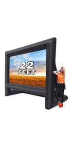 20 feet Inflatable Portable Projector Movie Screen - Huge Air-Blown Cinema Projection Screen Package with Rope, Blower,Tent Stakes - Front & Rear Projection,for Outdoor Party Backyard Pool Fun