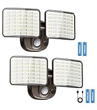 Rechargeable Battery Operated Motion Light 2500LM & 4000LM Motion Sensor Security Light(1-3 Months Endurance) USB Charging LED Flood Light Outdoor for Garage Yard Entryways Patio Garden