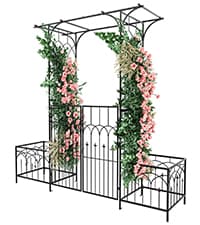 YITAHOME Birdcage Shape Garden Arch Arbors, 9.8'H x 6.8'W Pergola Pavilion for Climbing Plants Outdoor, Wedding Arches for Ceremony Party, Metal Garden Arbor for Patio, Backyard (Black)
