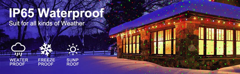 Laser Christmas Projector Lights Outdoor, Red and Green Starry Laser Projector Light with RF Remote, IP65 Waterproof Holiday Garden Laser Light Decor for Outdoor Party Xmas Home (Laser)