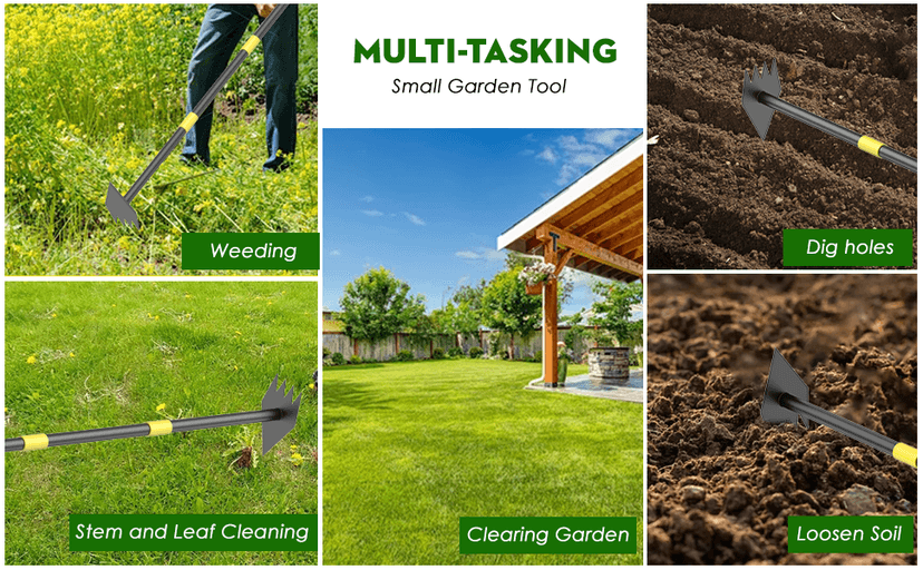 Hoe Garden Tool Long Handle Weeding Garden Hoe 2 in 1 Adjustable Length 60 inch Yard Tool for Planting