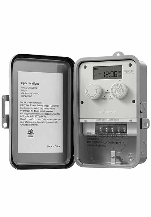 DEWENWILS Pool Pump Timer, Outdoor Smart WiFi Box, Heavy Duty 40A 240VAC 3HP Wireless Controller Timer for Pool, Water Heater, Compatible with Smart Phone, Alexa, Google Assistant, ETL Listed