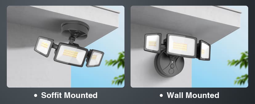 Onforu 55W Smart LED Flood Lights Outdoor, 5500LM, Tunable 2700K-6500K, APP Control, WiFi Alexa Security Lights with Timer & Adjustable 3 Head, IP65 Waterproof for House, Yard, Porch, Garage, Backyard