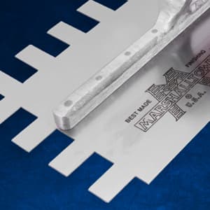 MARSHALLTOWN Standard Notched Trowel, Square Notch, 13x19x13 mm Notch Size, DuraSoft Right-Handed Handle, Flooring and Tiling, Tile Tool, Made in the USA, 781SD