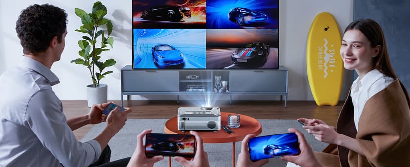 5G WIFI Bluetooth Projector with 100" Screen, 15000L Native 1080P Outdoor Projector, Pericat Home Theater Movie Projector,15W HIFI Speaker Video Projector Compatible with TV Stick/Phone/PC/Xbox