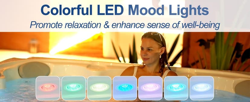 OCEAN FUTURE Outdoor Hot Tub, Massage Spa with 35 Jets, 240V Outdoor Spa with LED Lights, Control Panel and Ergonomic Seat Fits 6 People, Acrylic Hot Tub Spas 85" x 85"