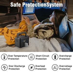 200W Portable Power Station, Powkey 120Wh/33,000mAh Power Bank with AC Outlet, 110V 6 Outputs Solar Generator External Battery Pack with LED Light for Home Use and Outdoor Camping