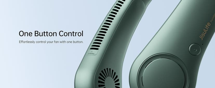 JISULIFE Portable Neck Fan, Hands Free Bladeless Fan, 5 Speeds, 4000 mAh Battery Operated Wearable Personal Fan, Twistable, Rechargeable, Gift for Women Men-Dark Green