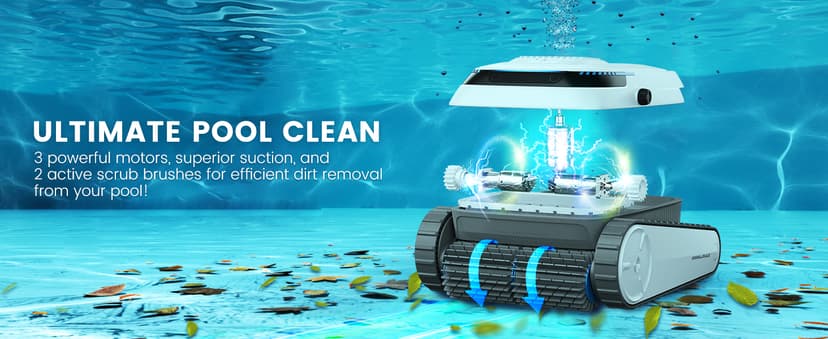 AIRROBO Pool Vacuum for Inground Pools, Smart Navigation Pool Cleaner Robot, Wall Climbing Pool Cleaner, Cleans Pool Floors, Walls & Waterline, 120 Min Run Time, for Above Ground & Inground Pools