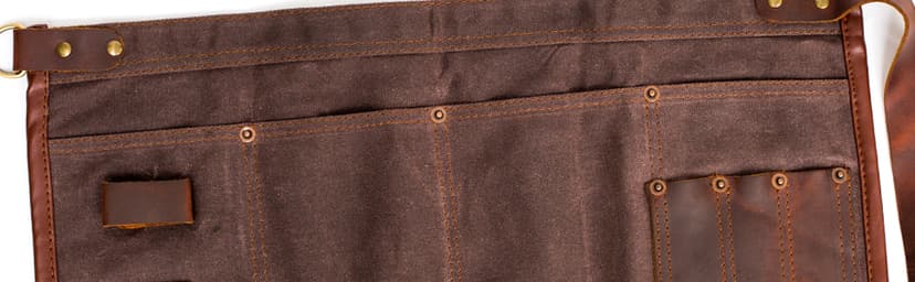 Luchuan Waterproof Waxed Canvas Tool Apron With the Adjustable Genuine Leather Belt (Black)