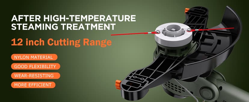 12-Inch Cordless String Trimmer & Edger, (2 x 21V 4.0Ah Electric Brush Cutter Battery Powered), with Auxiliary Bracket, Side Ball, 90° Rotary Head, Telescopic Handle, 3 Cutting Methods(WEG21T)