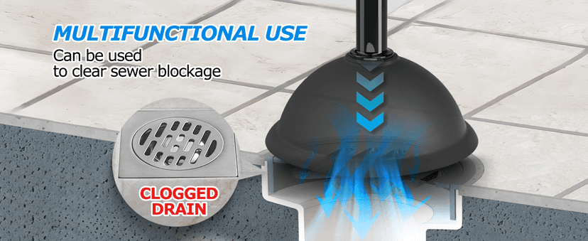 2Pack 2 in 1 Toilet Brush and Plunger Set, Extended Handle Plunger,Toilet Bowl Brush Plunger Set,Clean Gloves,Cleaning Tools,Cleaning Brush,Cleaning Supplies,Toilet Brush Plunger Combo,Black