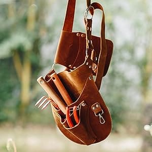 Botanica Leather Garden Tool Belt for Women with Glove Holder - Florist Belt - Durable Gardeners Tool Belt for Women - Gardening Belt - Gardening gift for women - Utility belt
