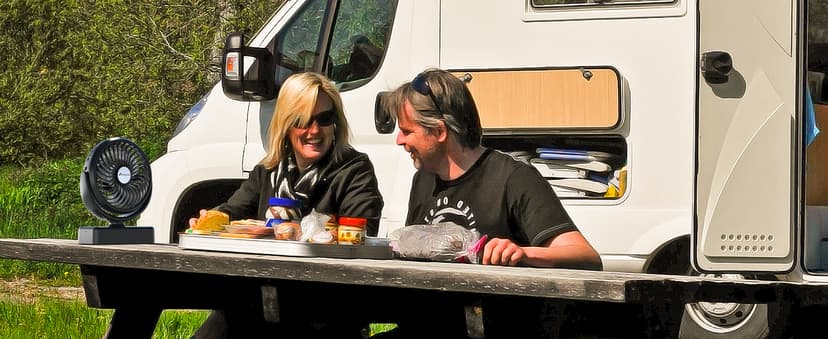 Portable Camping Fan with LED Lantern- 40H Work Time Rechargeable Battery Operated Fan with Hanging Hook for Tent Car RV Hurricane Emergency Outages Survival Kit