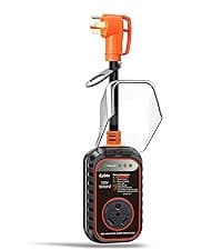 EyGde 50 Amp to 4 Prong 30 Amp Generator Adapter with Surge Protector - Patented NEMA 14-50P Twist Lock Male to L14-30R Female Plug, STW Cord with Circuit Analyzer for Generator