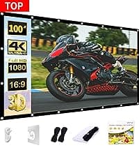 AAJK Outdoor Projection Screen 150 inch, Washable Projector Screen 16:9 Foldable Anti-Crease Portable Projector Movies Screen for Home Theater Outdoor Indoor Support Double Sided Projection