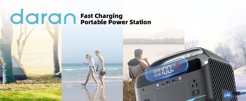 Portable Power Station 90000mAh with 40W Solar Panel, LiFePO4 Battery Station, 2 Up to 600W AC Outlets Solar Generator – Power Bank Perfect for Camping, Emergency, Off-Grid, Travel