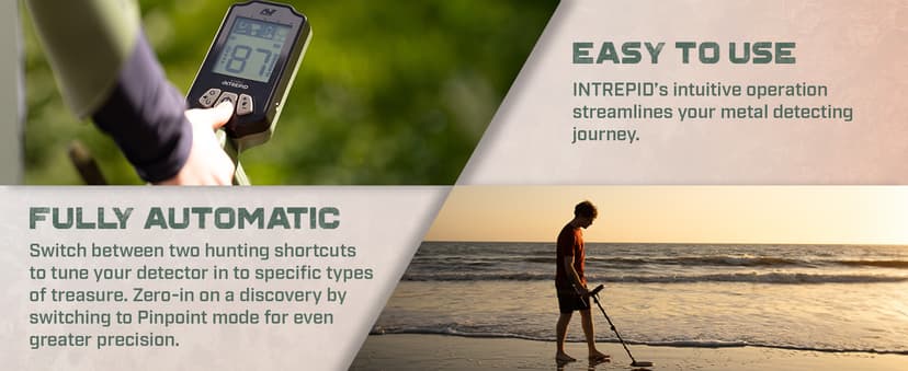 MINELAB X-Terra Intrepid, All-Terrain Professional Pinpointing Metal Detector for Adults with Waterproof Coil, 2 Detect Modes, and Clear Target IDs