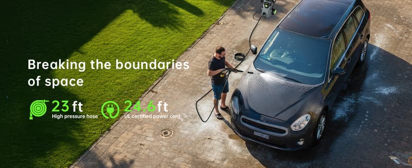 Pressure Washer, 4800PSI 3.0 GPM Max Electric Power Washer with Foam Cannon 48FT Total Long High Pressure Washer for Cars, Fences, Patios, Decks, Patios and Driveway Powerwasher