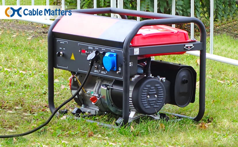 Cable Matters LED-Lit 4 Prong 30 Amp to 15 Amp Adapter for Generator (30 AMP to 110 Adapter Splitter) 30 Inches - NEMA L14-30P to 2X 5-20R