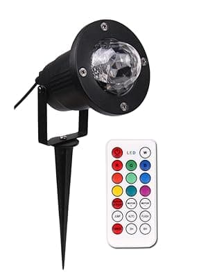 KOOT Water Wave Lights Projector Outdoor Waterproof LED Ripple Garden Lights RGBW 10 Colors Water Effect or Flame Fire Effect with Remote for Patio Christmas Halloween Wedding Swimming Pool Display