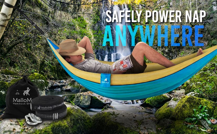 MalloMe XL Hammock Straps for Trees - Hammock Tree Straps Set 2000+ LBS Heavy Duty 40 Loops & 100% No Stretch Suspension System Kit - Camping Hammocks Accessories | 2 Carabiners | 12 Feet Black