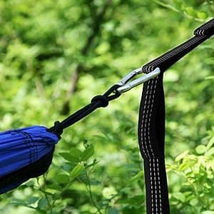 MalloMe XL Hammock Straps for Trees - Hammock Tree Straps Set 2000+ LBS Heavy Duty 40 Loops & 100% No Stretch Suspension System Kit - Camping Hammocks Accessories | 2 Carabiners | 12 Feet Black
