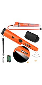 Kuman Pin pointer Water Resistant Metal Detectors with Holster Treasure Hunting Unearthing Tool Accessories Buzzer Vibration Automatic Tuning KW30